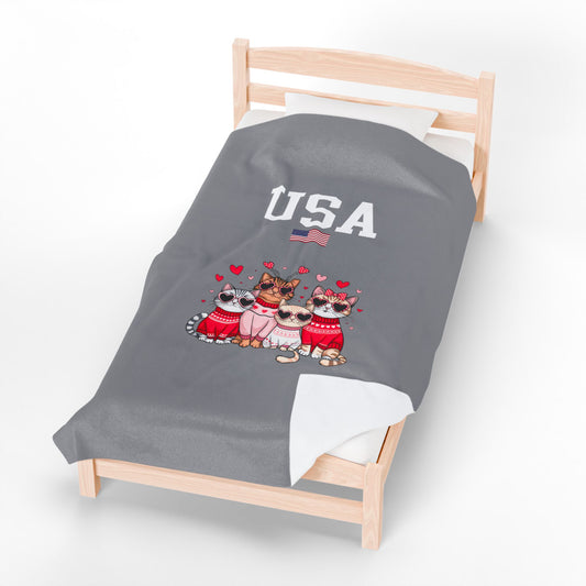 Princess Grace  TEAM USA  Velveteen Plush Blanket