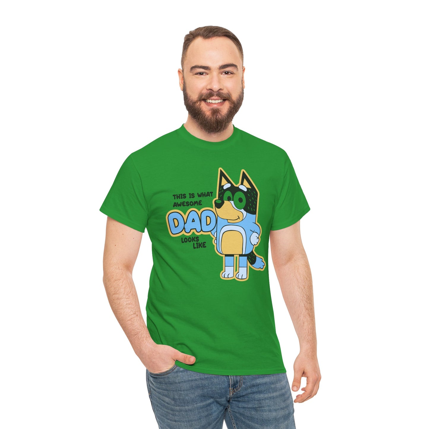 Princess Grace  Bluey  Awesome Dad Unisex Heavy Cotton Tee  Funny Gift for Father's Day