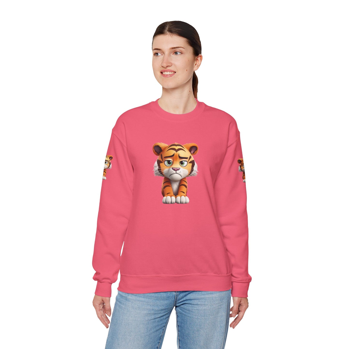 Princess Grace  Cute Tiger Graphic Unisex Crewneck Sweatshirt