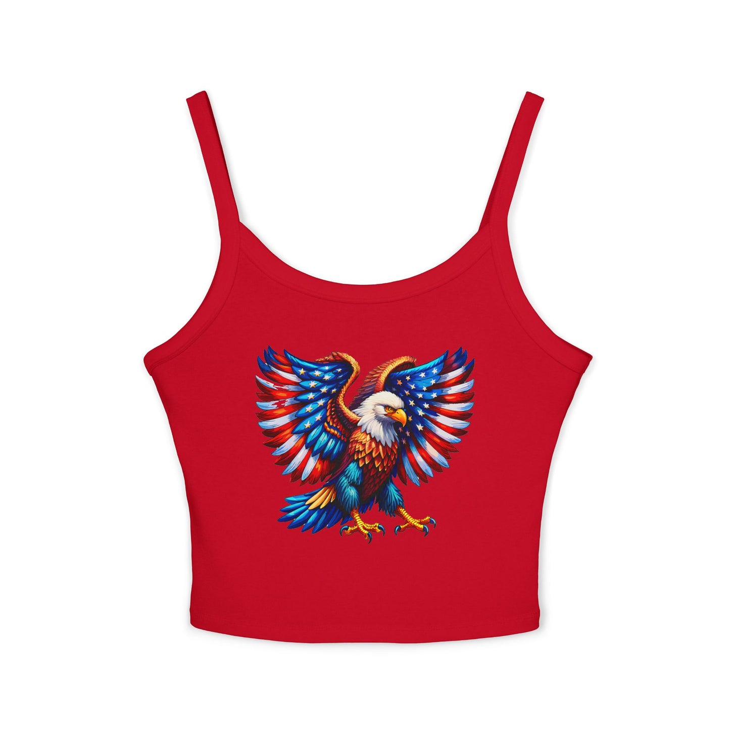 Princess Grace  Patriotic Women's Spaghetti Strap Tank Top USA Eagle Design