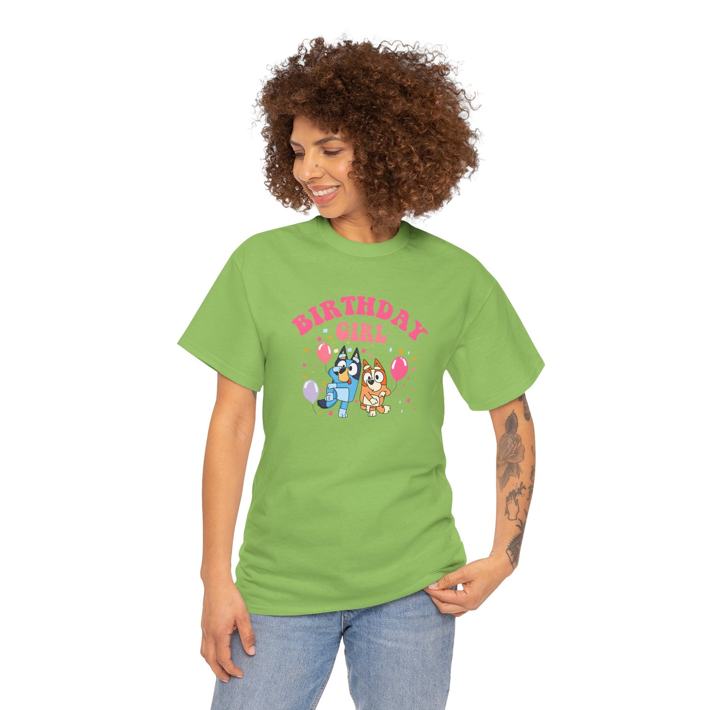 Princess Grace  Bluey  Birthday Girl Unisex Heavy Cotton Tee  Fun Party Attire for Celebrations