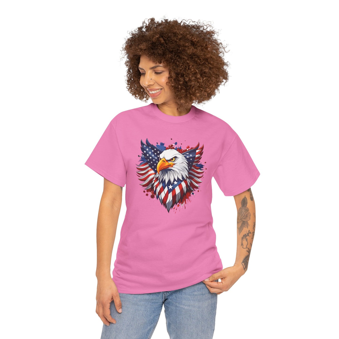 Princess Grace  Patriotic Eagle Graphic Tee Unisex Heavy Cotton T-Shirt