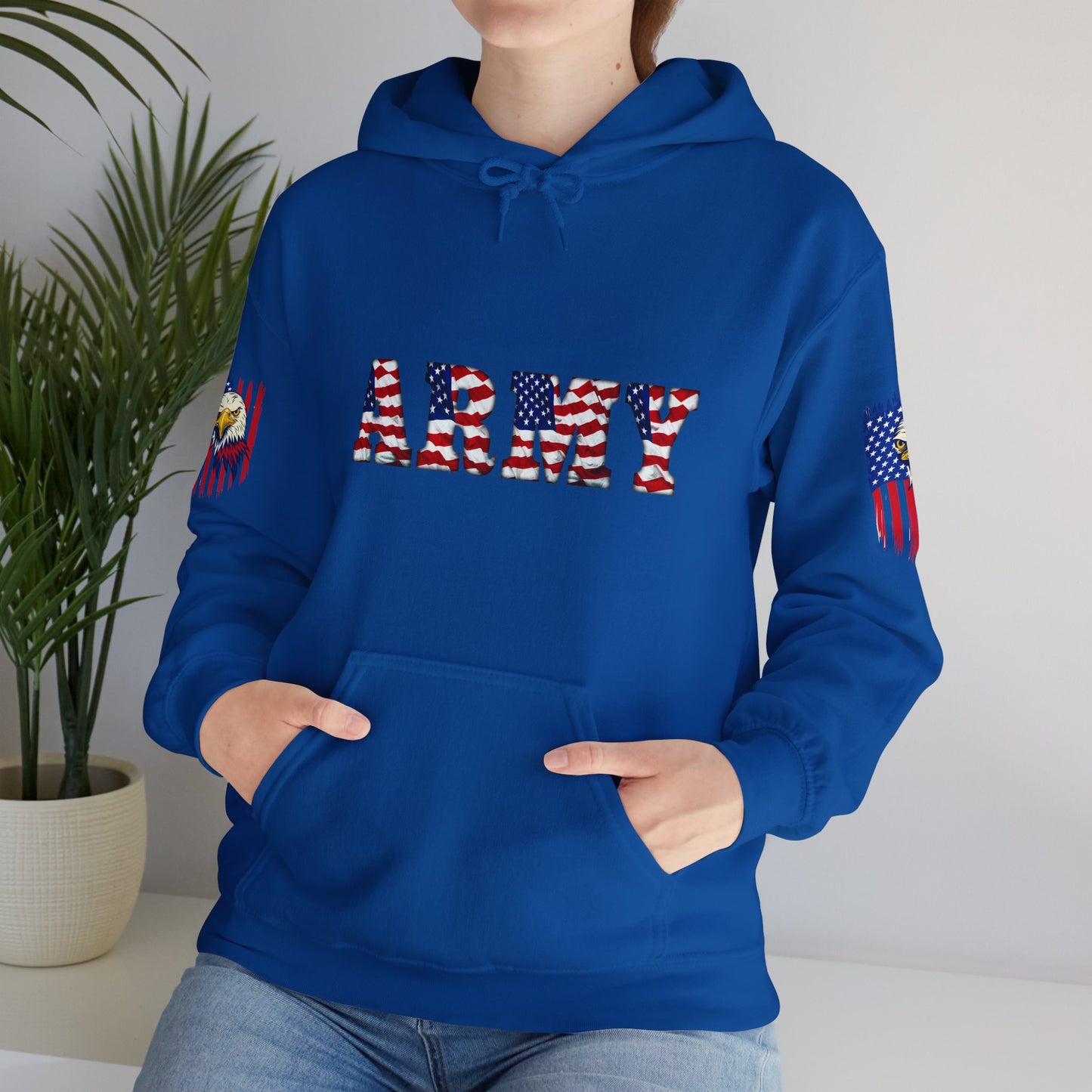 Princess Grace  Patriotic Army Eagle Hoodie  Unisex Heavy Blend Sweatshirt