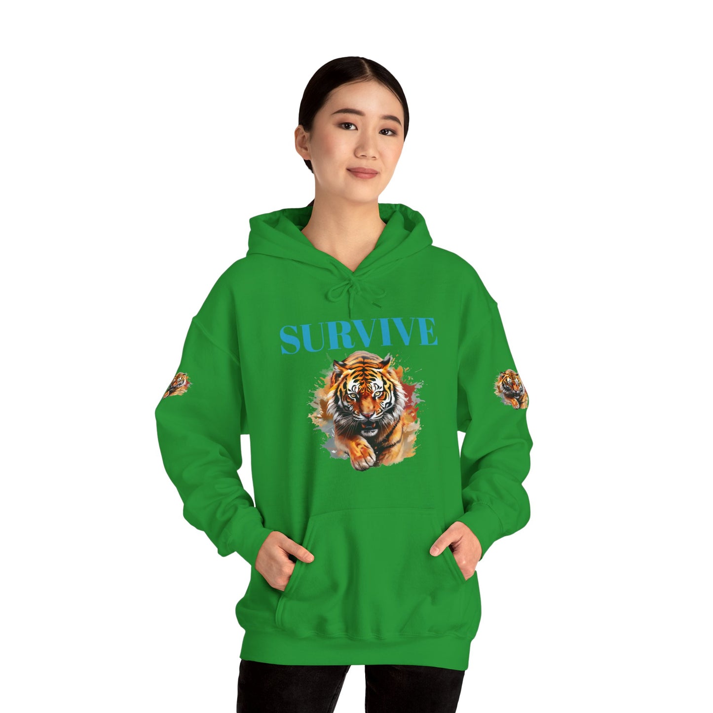 Princess Grace  Survive Tiger Unisex Heavy Blend Hoodie Fierce & Inspirational Sweatshirt