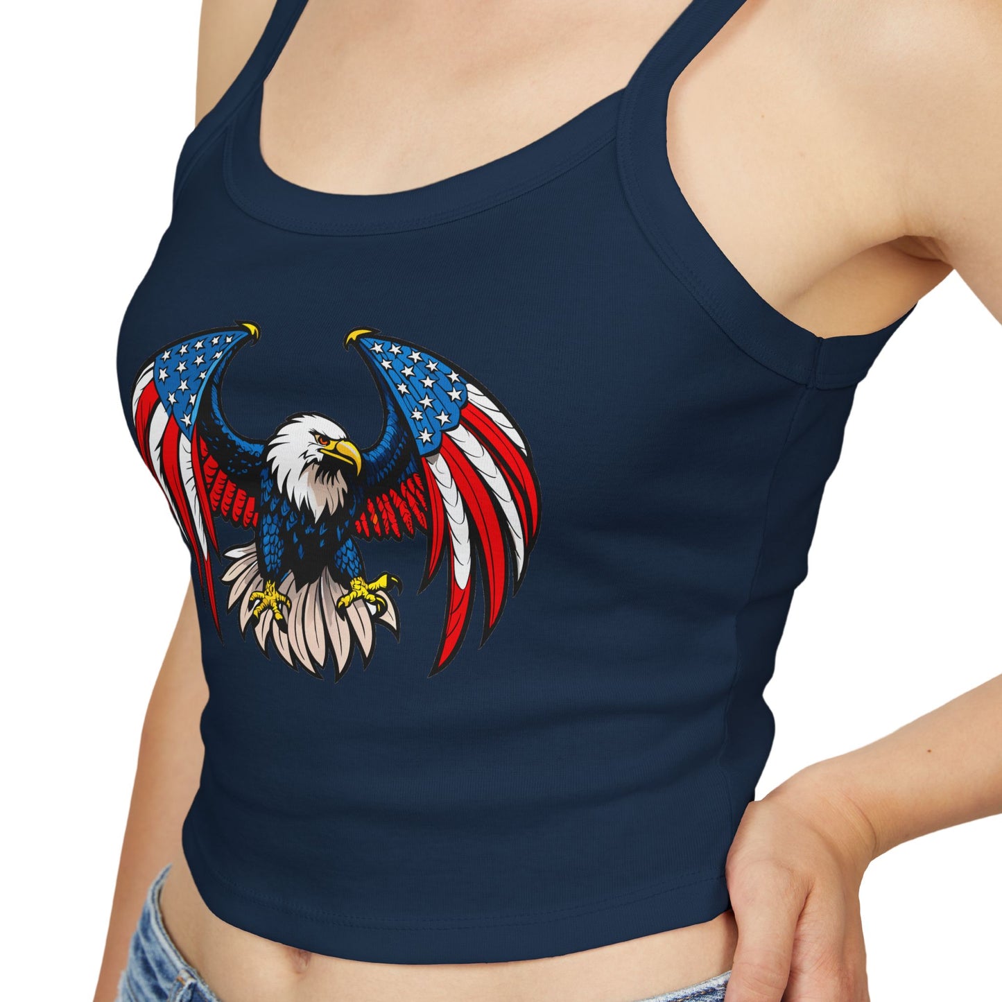 Princess Grace  Patriotic Women's Spaghetti Strap Tank Top  USA Eagle Design