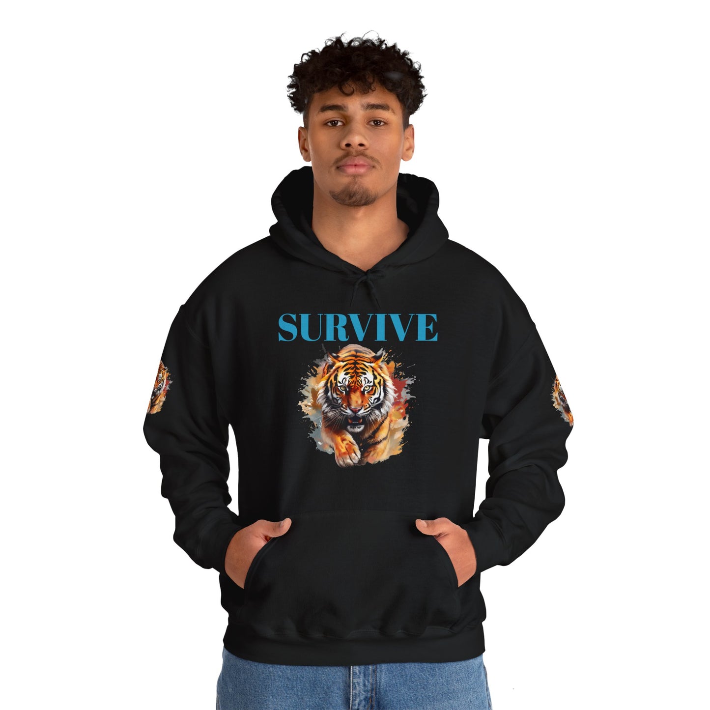 Princess Grace  Survive Tiger Unisex Heavy Blend Hoodie Fierce & Inspirational Sweatshirt