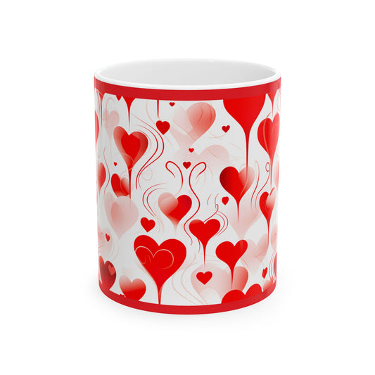 Princess Grace  Romantic Heart Print Ceramic Mug Perfect Gift for Valentine's Day and Anniversaries