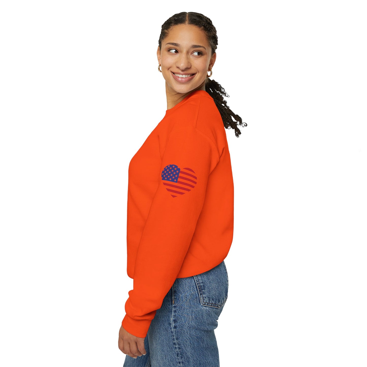 Princess Grace USA Heart Unisex Crewneck Sweatshirt Cozy American Pride