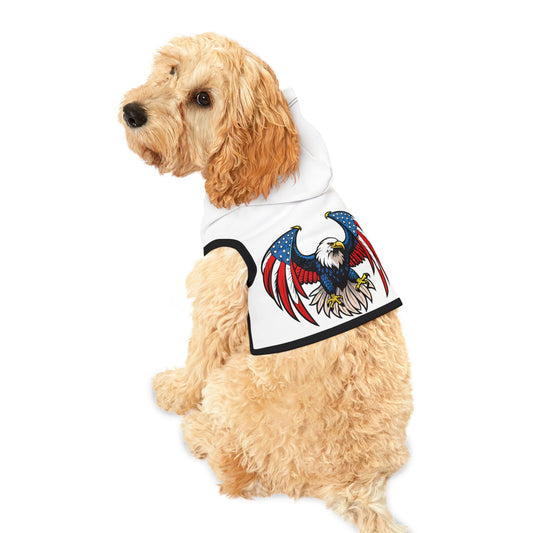 Princess Grace  Patriotic Eagle Pet Hoodie  Perfect for Independence Day and Outdoor Adventures