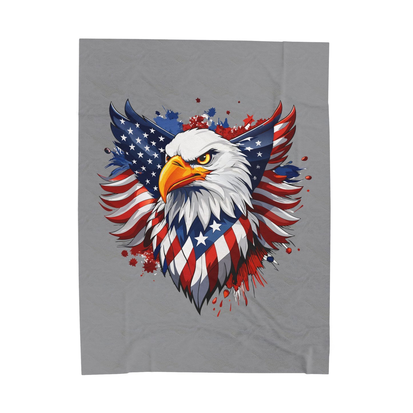 Princess Grace  Patriotic Eagle Velveteen Plush Blanket Ideal for Holidays and Cozy Nights