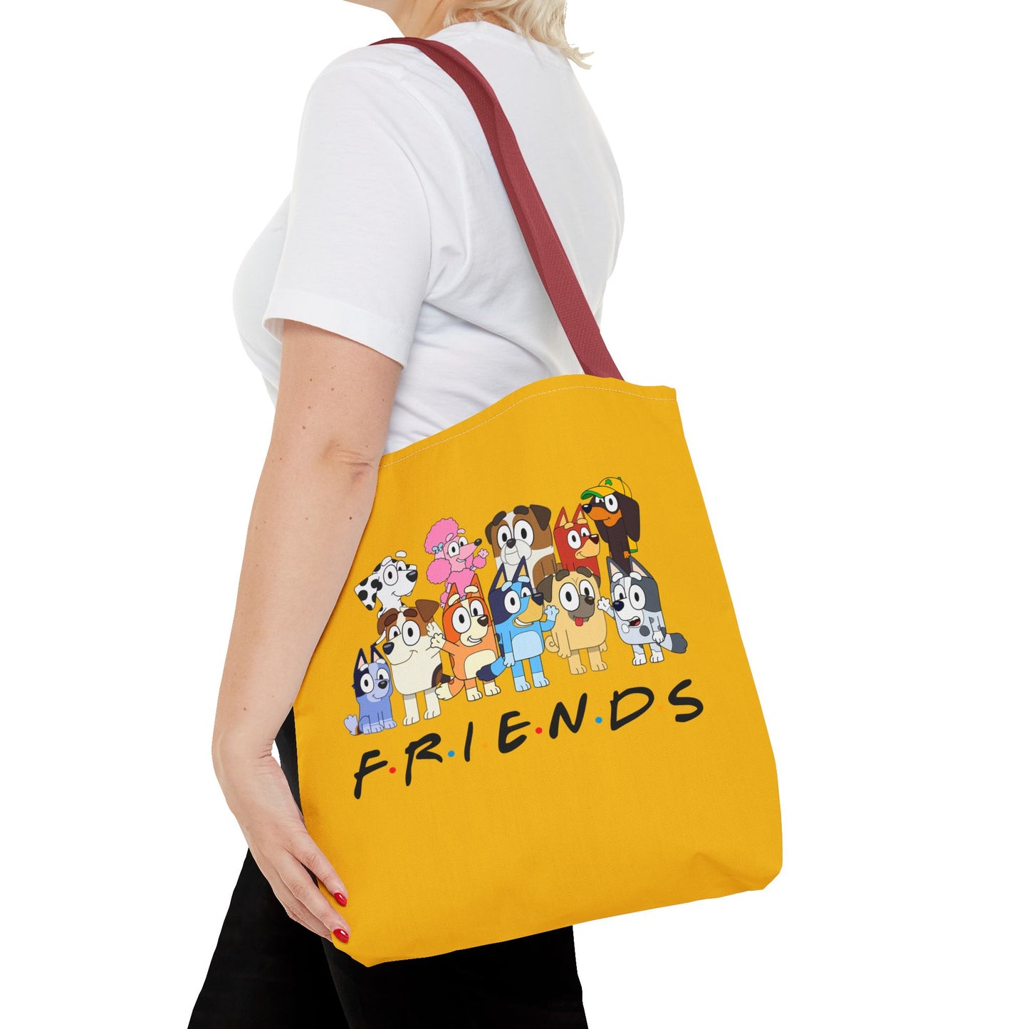 Princess Grace Bluey  Colorful Friends Tote Bag  Perfect for Dog Lovers and Casual Outings