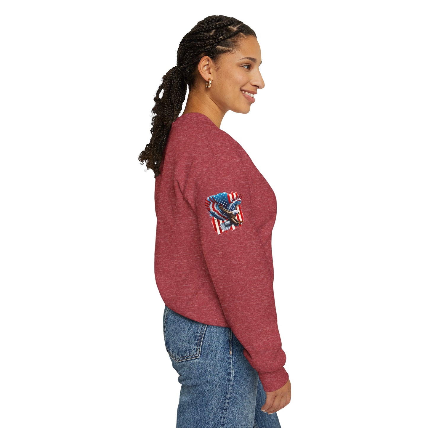 Princess Grace  Patriotic Eagle Crewneck Sweatshirt Unisex Heavy Blend