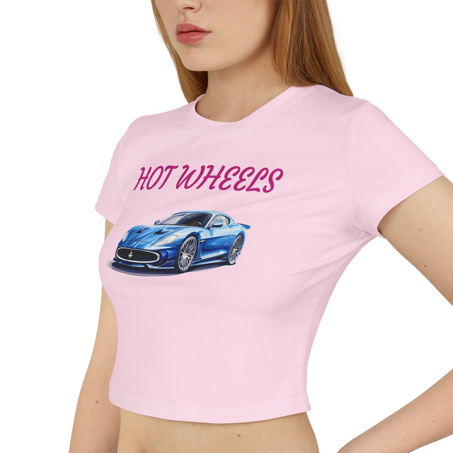 Princess Grace  Hot Wheels Women's Baby Tee Cool Car Graphic T-Shirt for Automotive Enthusiasts