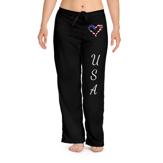 Princess Grace  Patriotic Pajama Pants  USA Heart Design for Comfort and Style