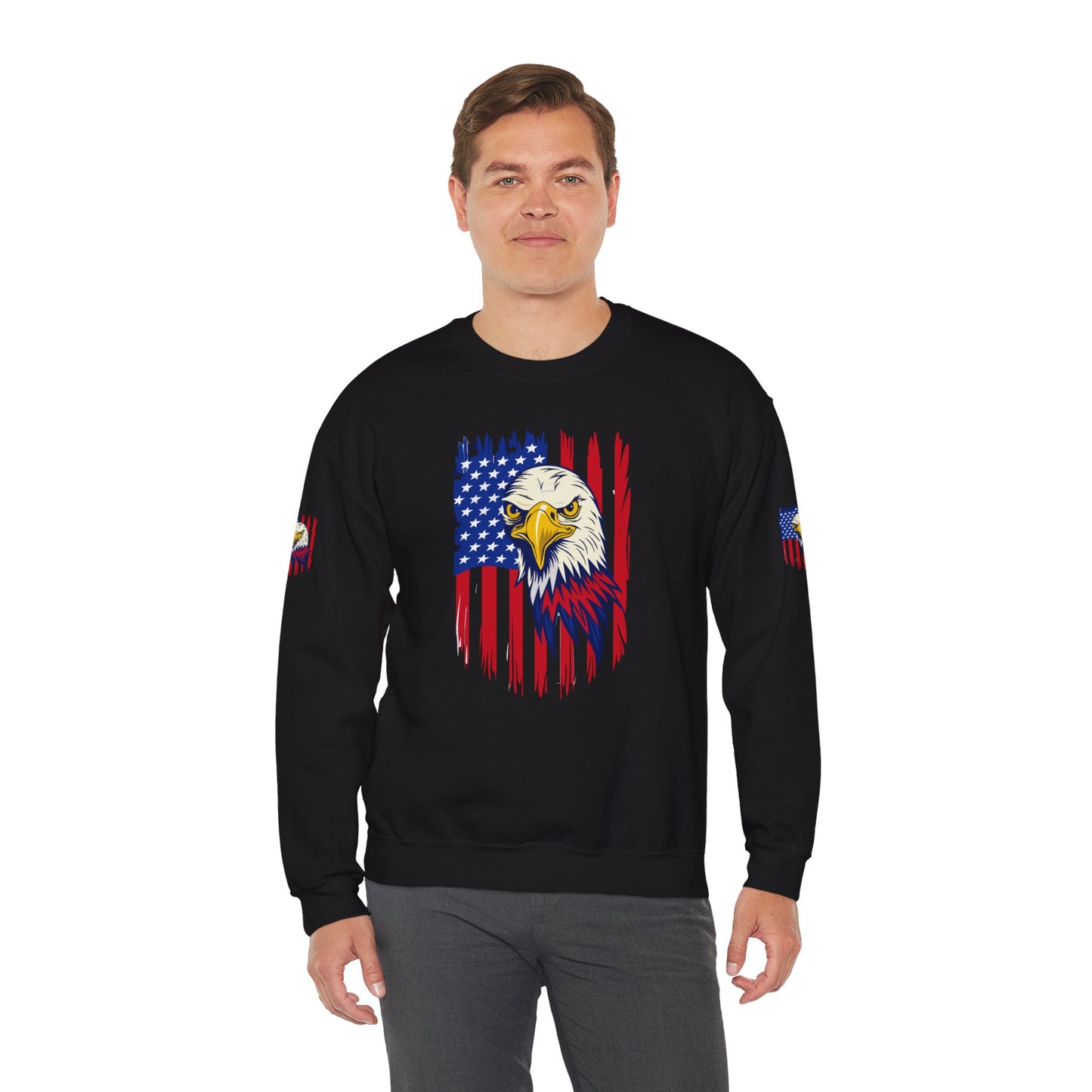 Princess Grace Patriotic Eagle Crewneck Sweatshirt Unisex Heavy Blend