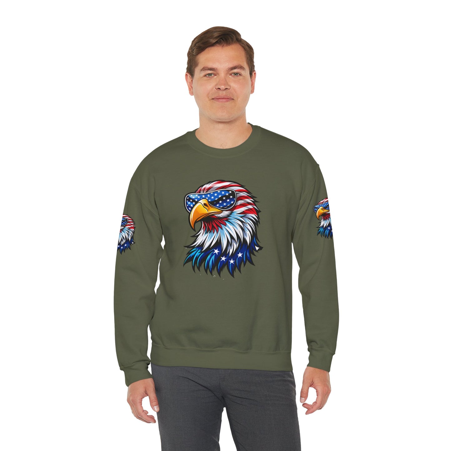 Princess Grace  Patriotic Eagle Sweatshirt Unisex Heavy Blend Crewneck for Independence Day