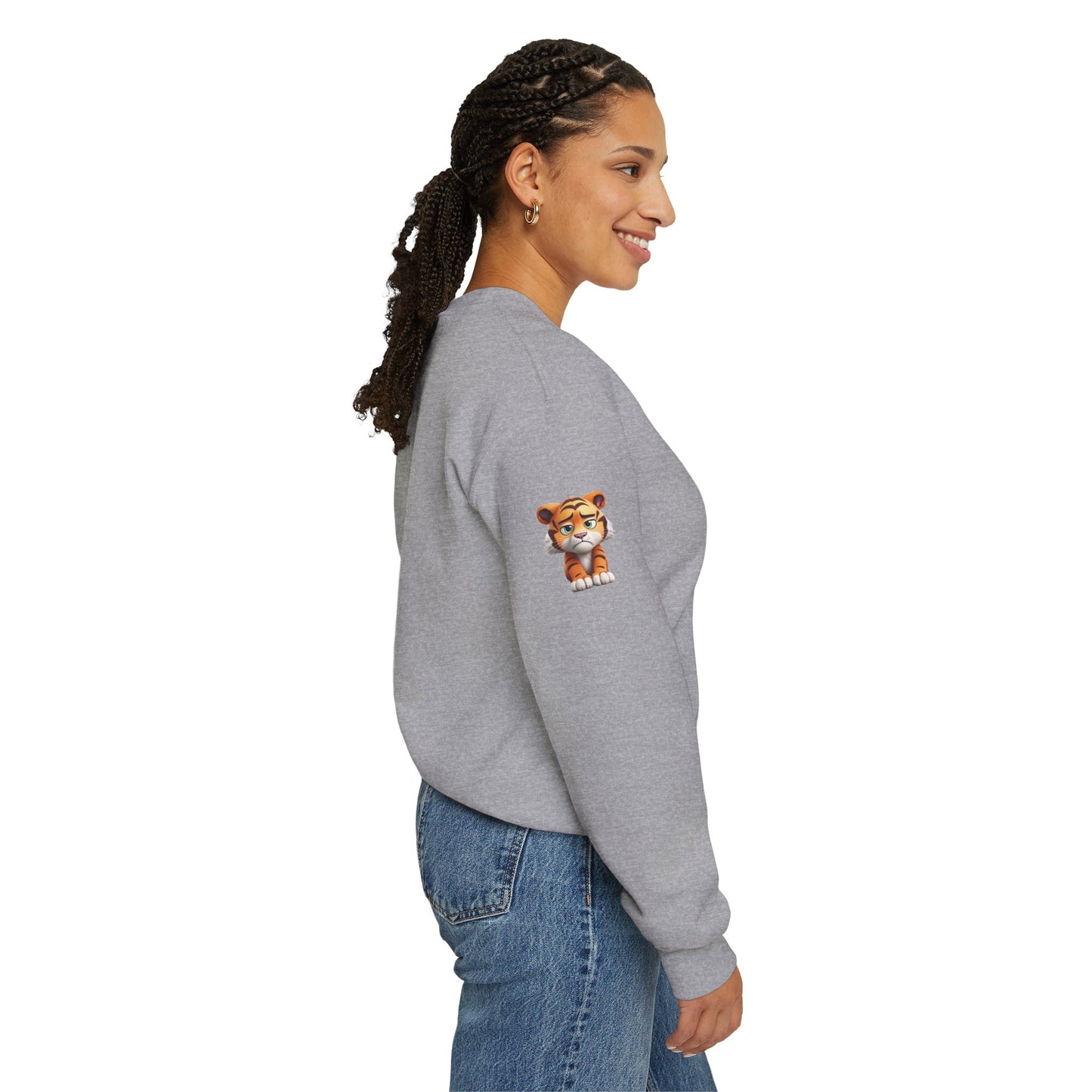 Princess Grace  Cute Tiger Graphic Unisex Crewneck Sweatshirt