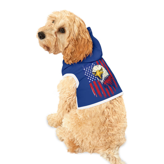 Princess Grace  Patriotic Eagle Pet Hoodie  Stylish Dog Apparel for Independence Day & Celebration