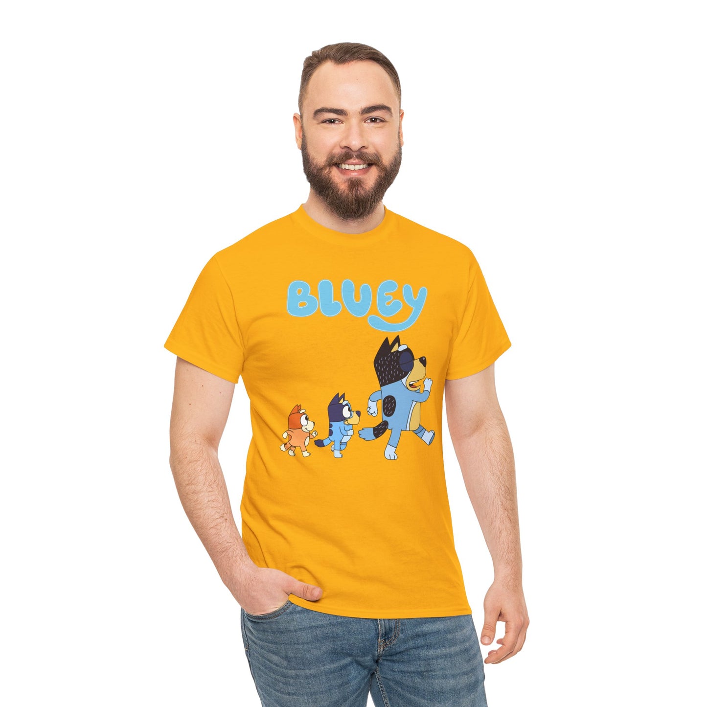 Princess Grace  Bluey Unisex Heavy Cotton Tee  Cute Cartoon T-Shirt for Kids and Adults