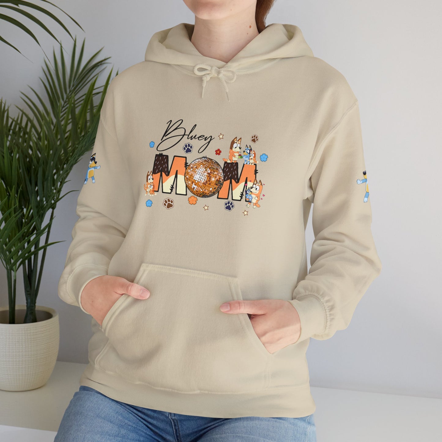 Princess Grace  Bluey Blissful Mom Unisex Heavy Blend Hoodie  Celebrate Motherhood with Style