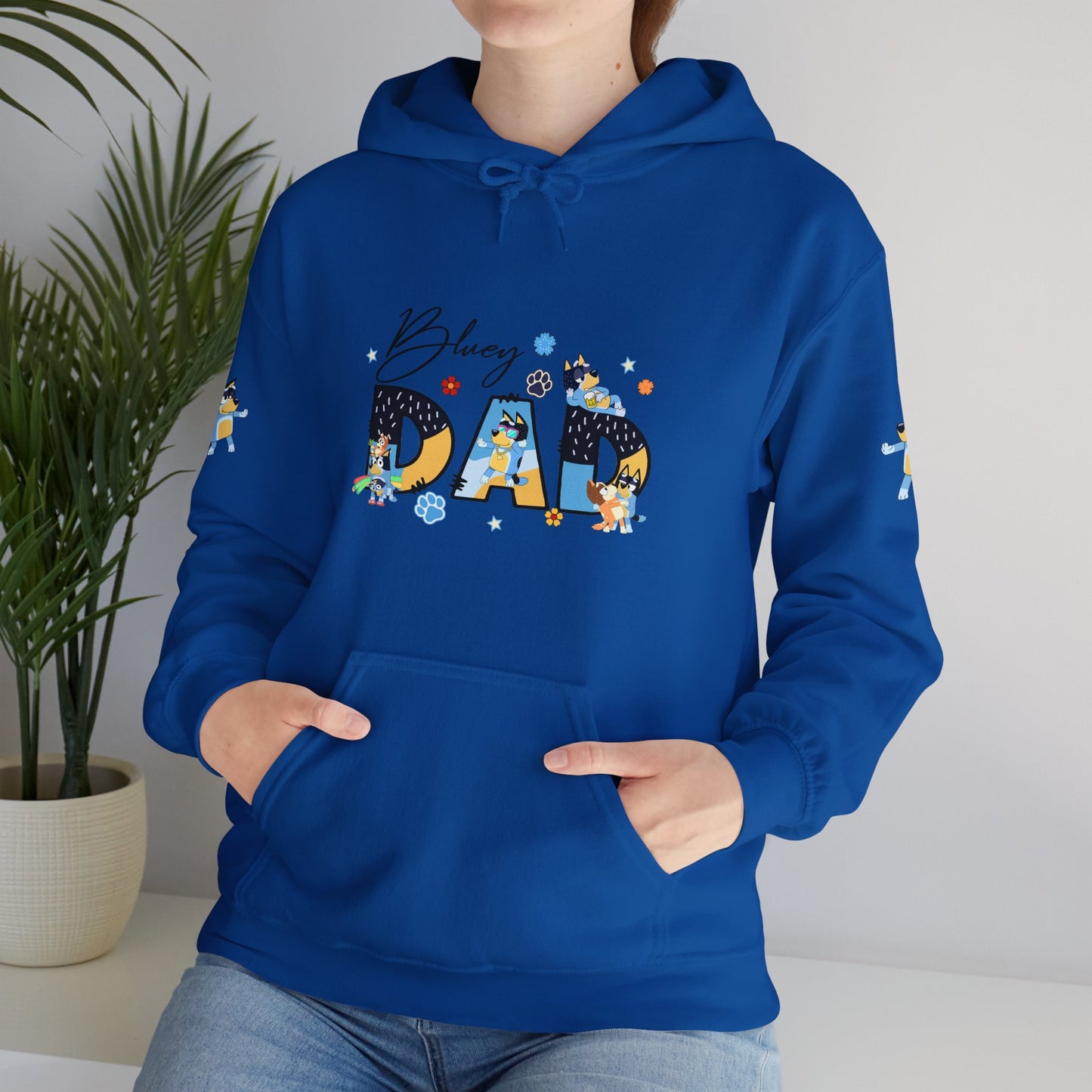 Princess Grace  Bluey  Funny "Baby's Dad" Unisex Hooded Sweatshirt ,Perfect Gift for New Dads