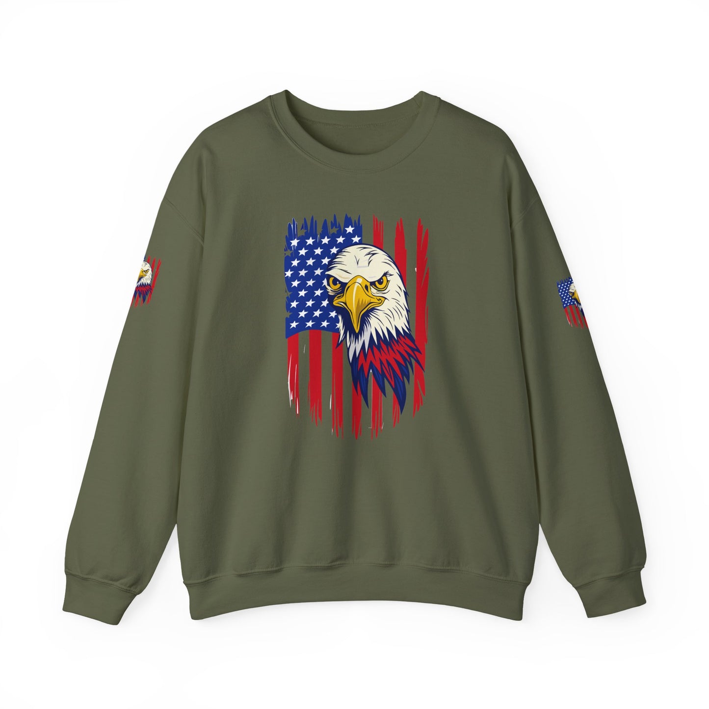 Princess Grace Patriotic Eagle Crewneck Sweatshirt Unisex Heavy Blend