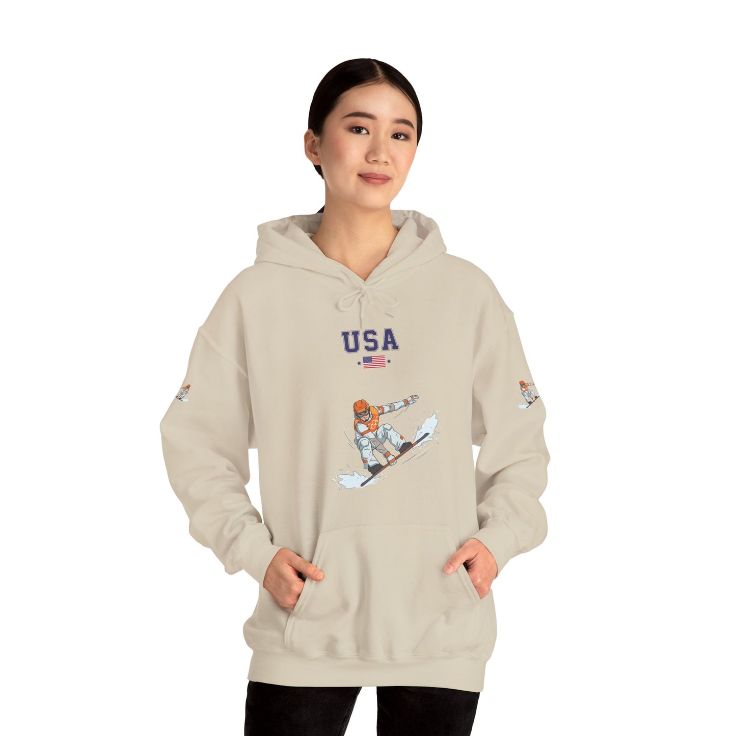 Princess Grace  TEAM USA  Snowboard  Unisex Heavy Blend Hooded Sweatshirt