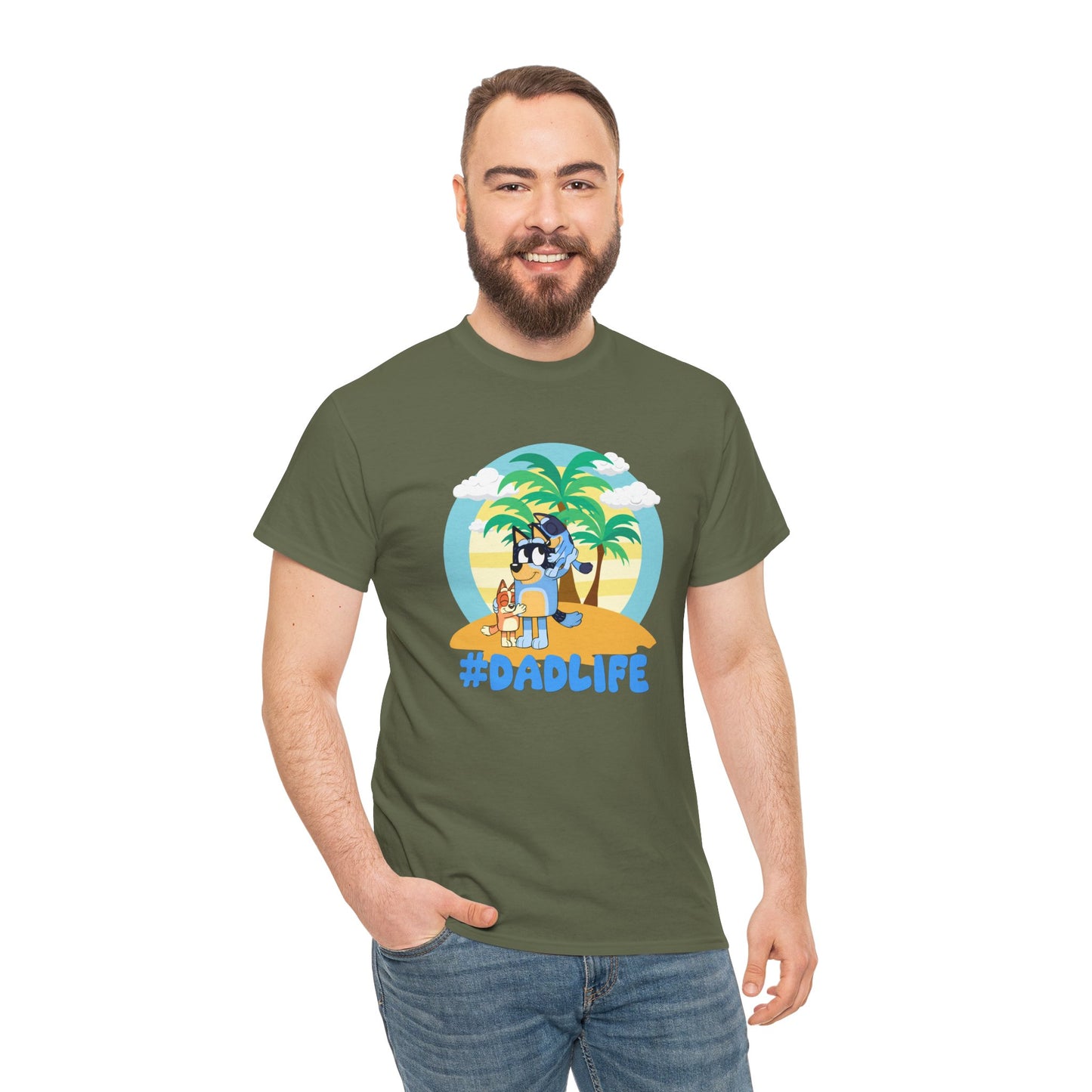 Princess Grace  Bluey  #DadLife Unisex Heavy Cotton Tee  Perfect for Dads Beach Vibes and Everyday Wear