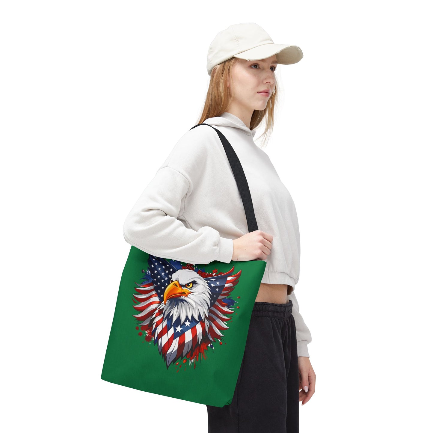 Princess Grace  Patriotic Eagle Tote Bag American Flag Design for Independence Day & Everyday Use