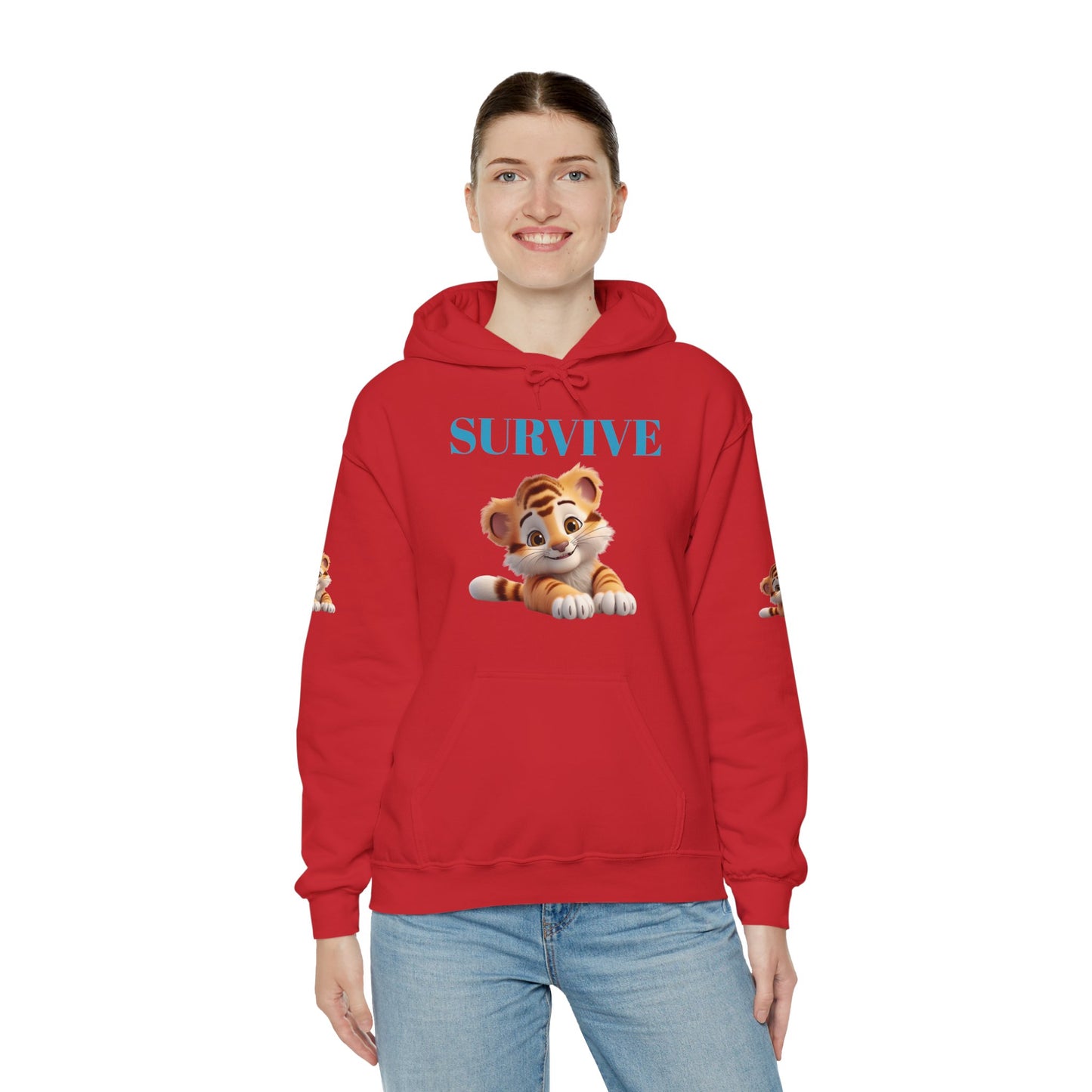 Princess Grace Survive Cute Tiger Survival Hooded Sweatshirt for Animal Lovers