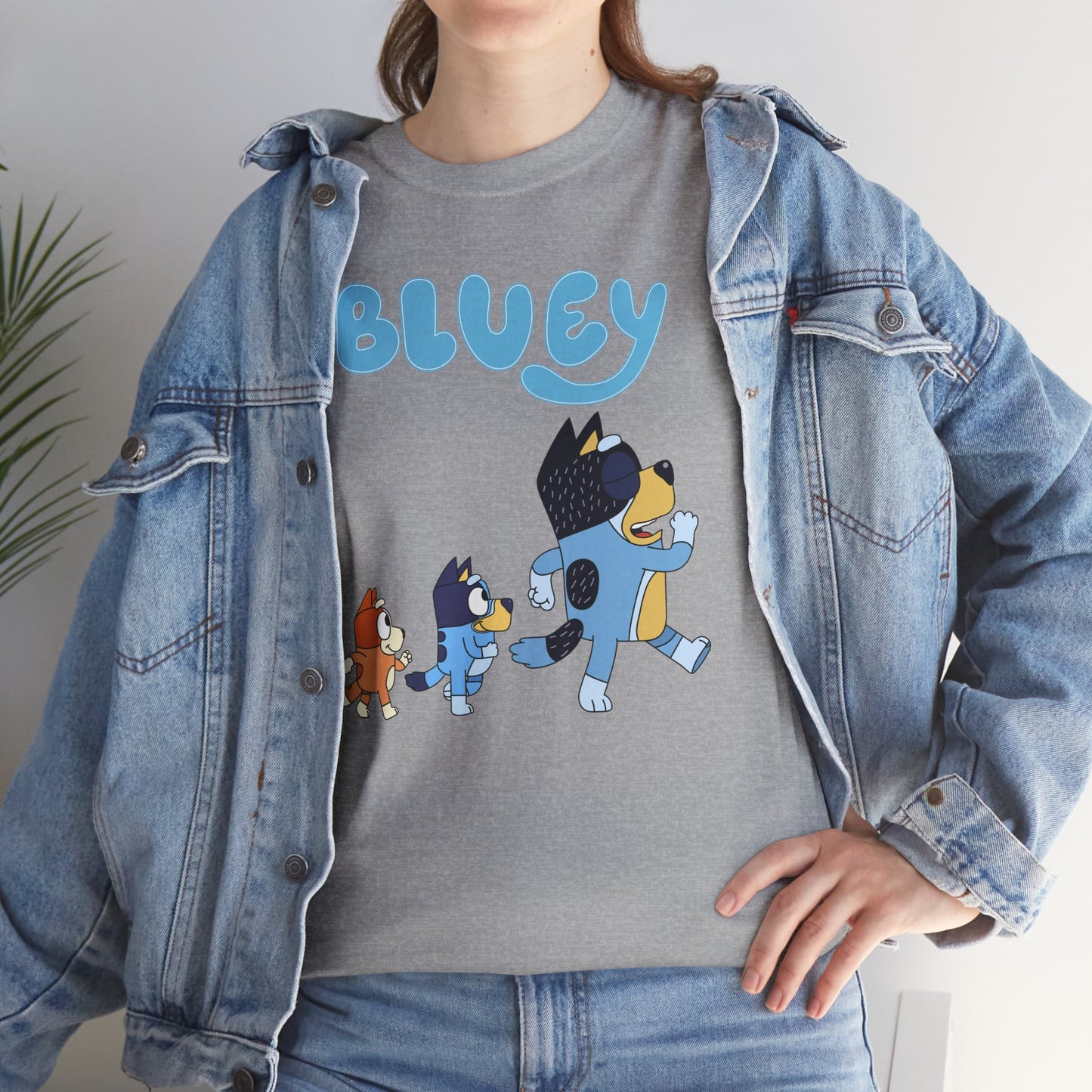 Princess Grace  Bluey Unisex Heavy Cotton Tee  Cute Cartoon T-Shirt for Kids and Adults