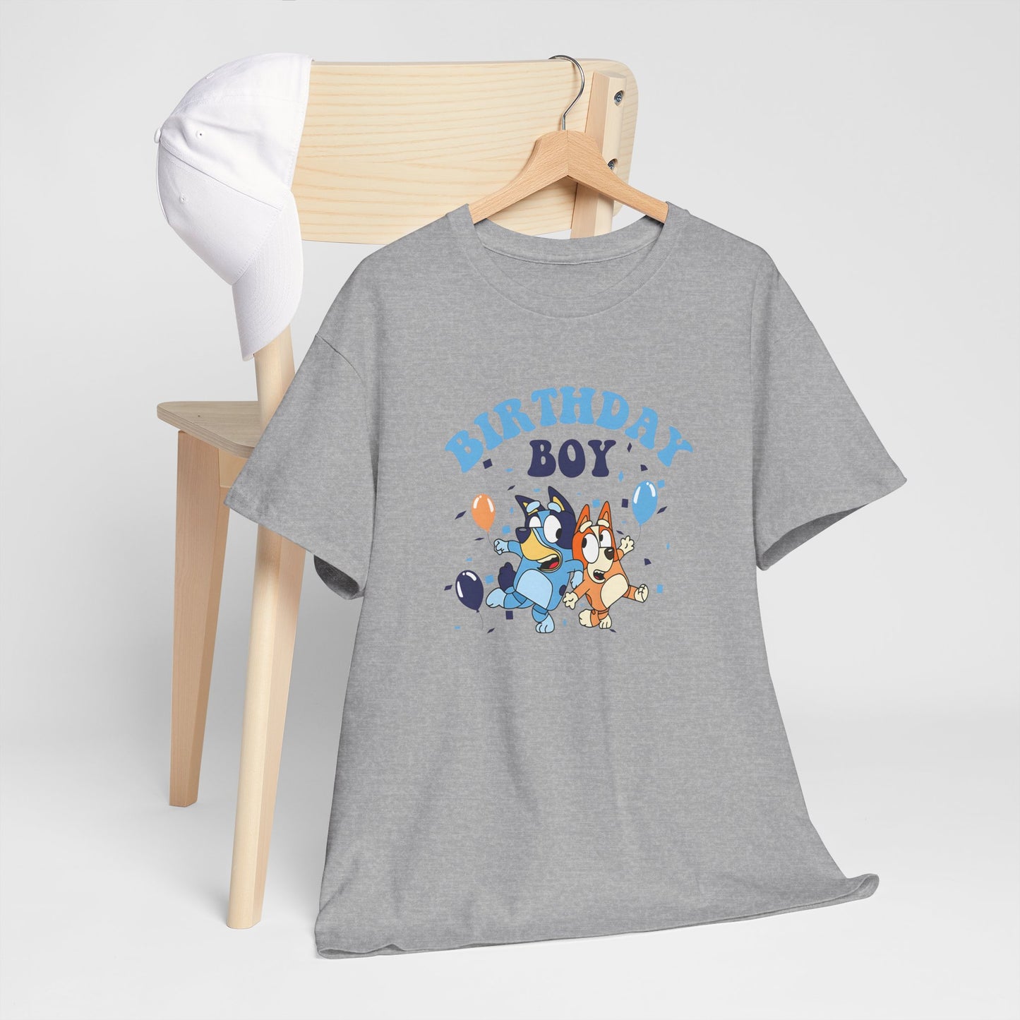 Princess Grace  Bluey  Birthday Boy Unisex Heavy Cotton Tee  Fun Celebration Shirt for Kids