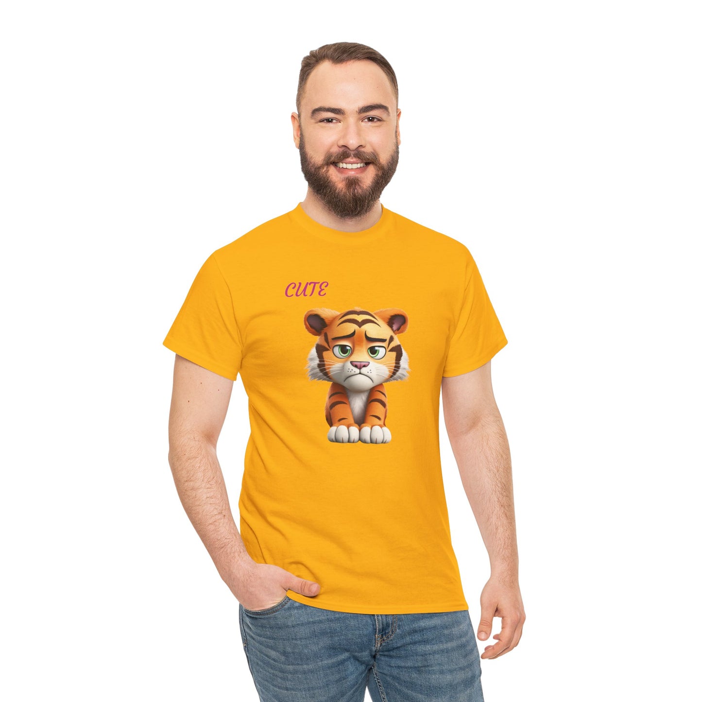 Princess Grace  Cute Cartoon Tiger Unisex Heavy Cotton Tee