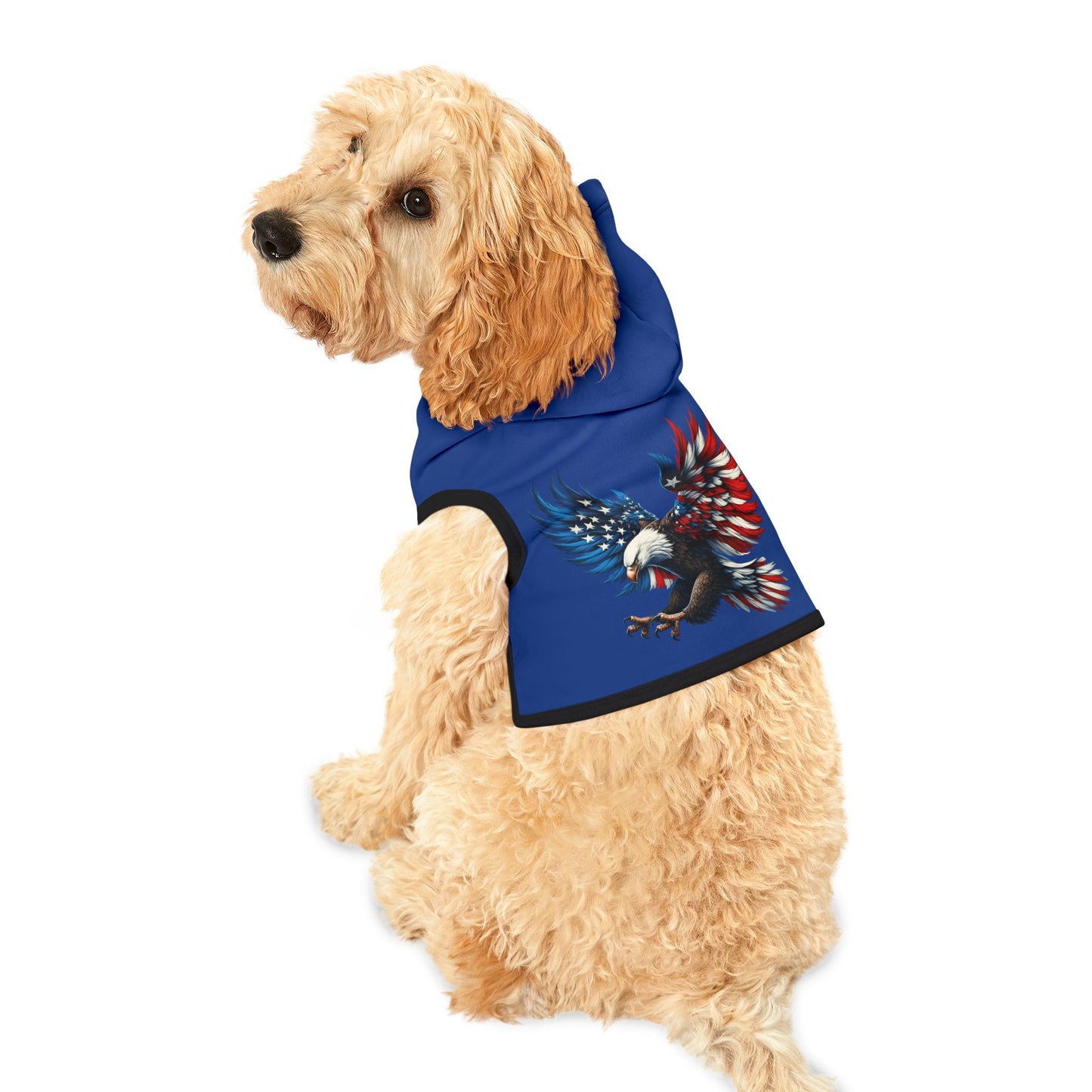 Princess Grace  Patriotic Pet Hoodie with Eagle Design  Perfect for July 4th Celebrations