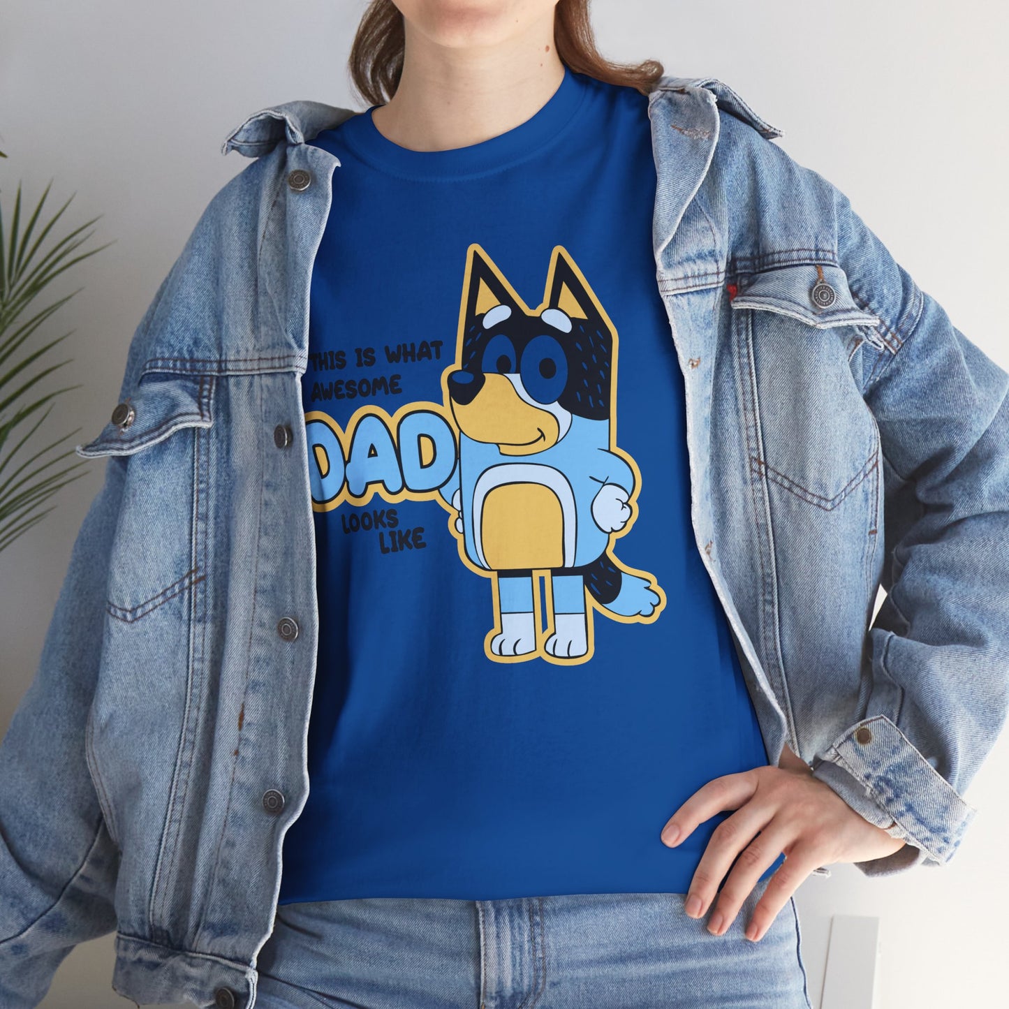 Princess Grace  Bluey  Awesome Dad Unisex Heavy Cotton Tee  Funny Gift for Father's Day