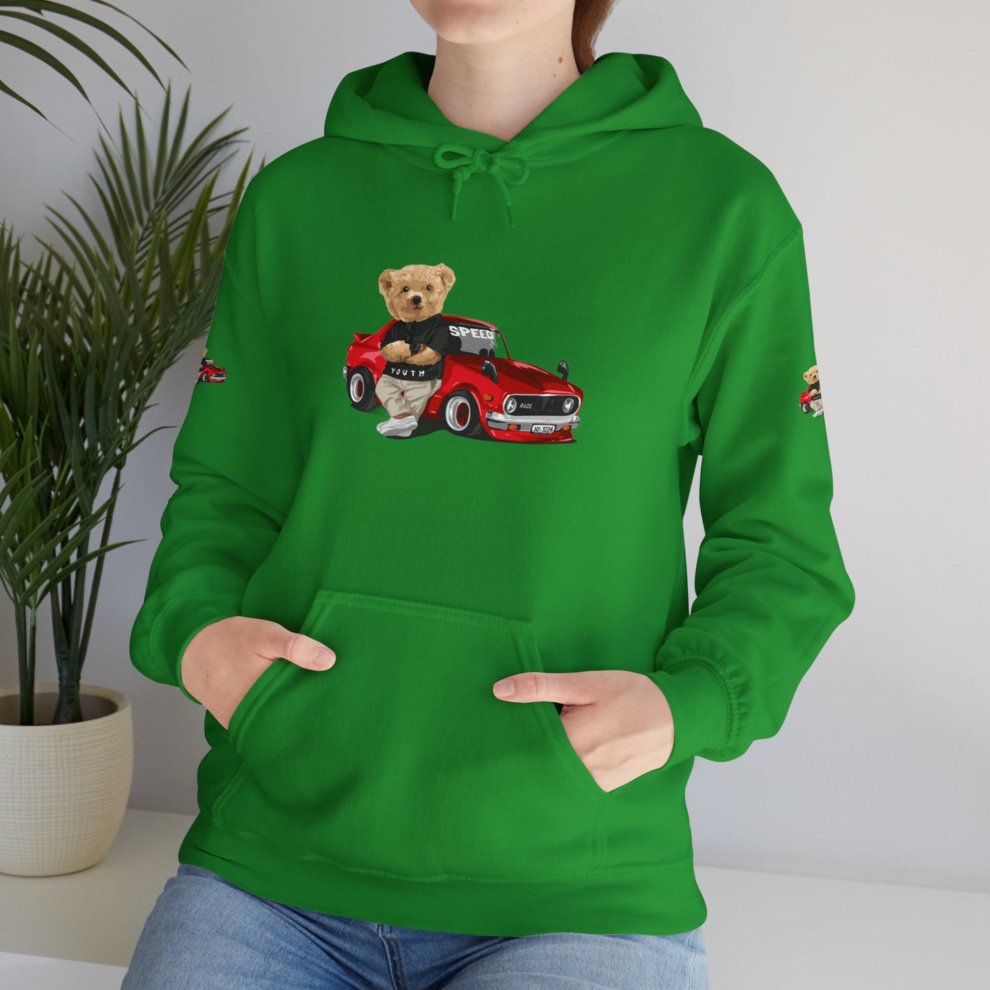 Princess Grace  Vintage Bear Car Hoodie  Fun Unisex Sweatshirt for Auto Lovers