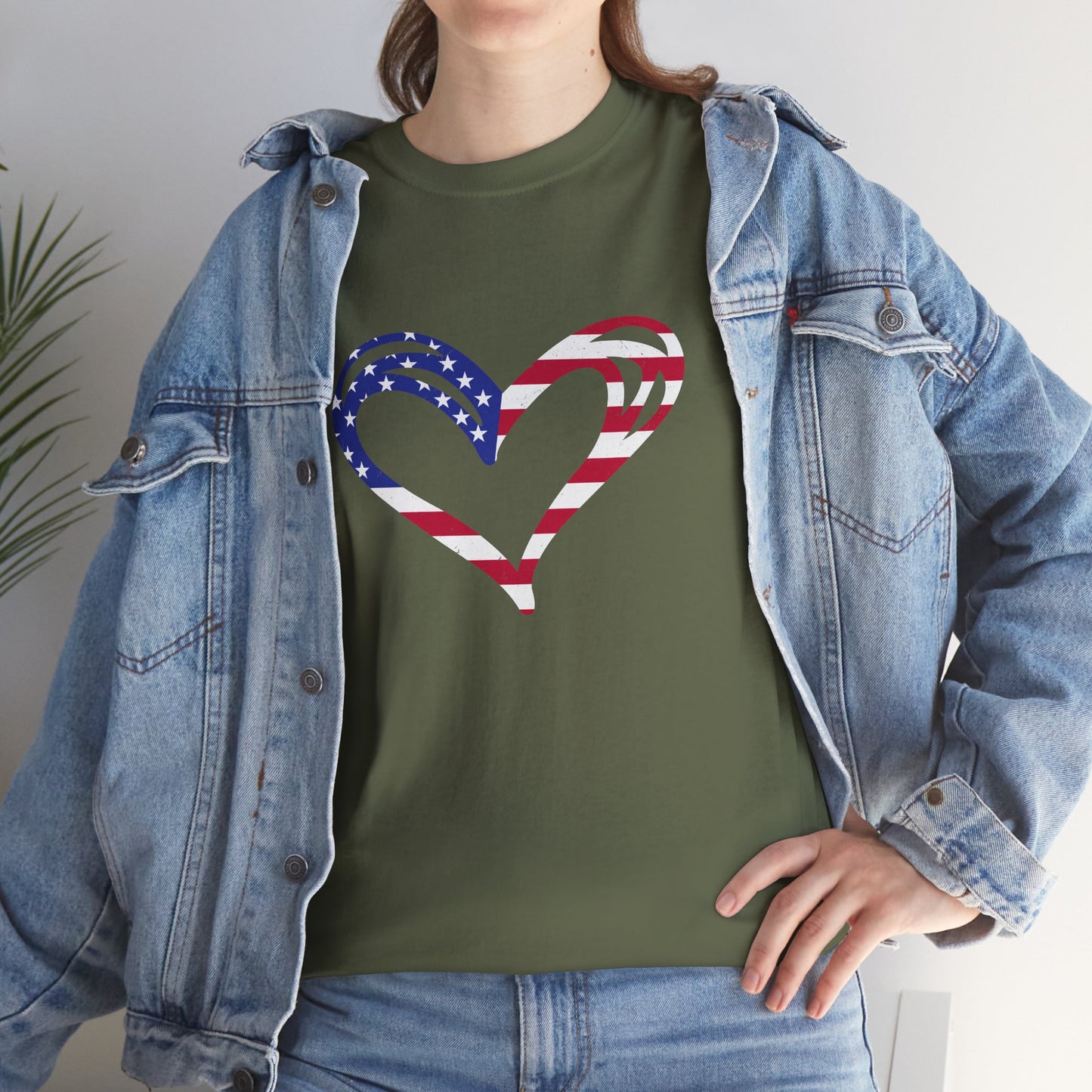 Princess Grace  Patriotic Heart Unisex Heavy Cotton Tee