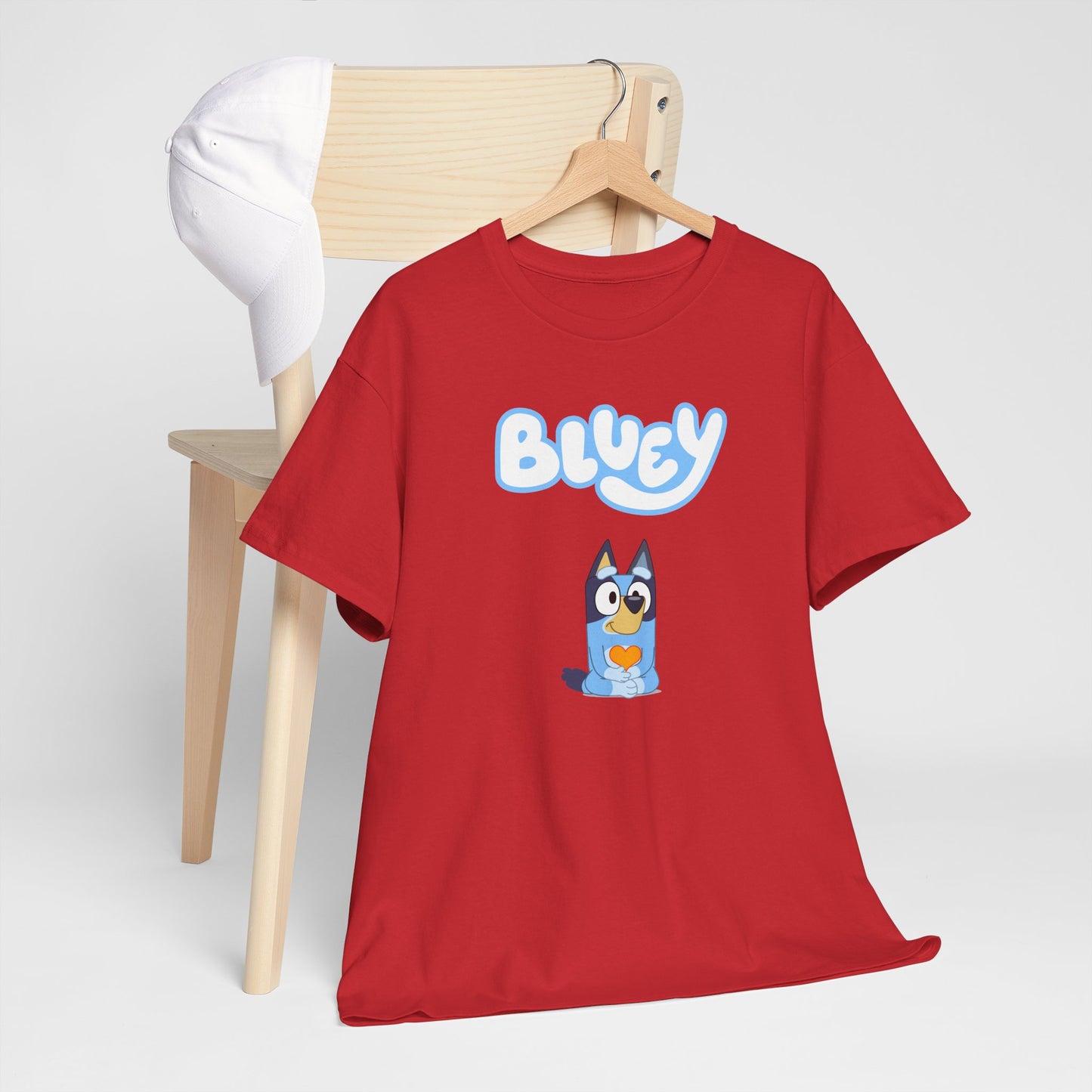 Princess Grace  Bluey Unisex Heavy Cotton Tee  Comfortable Cartoon T-Shirt for Kids and Adults
