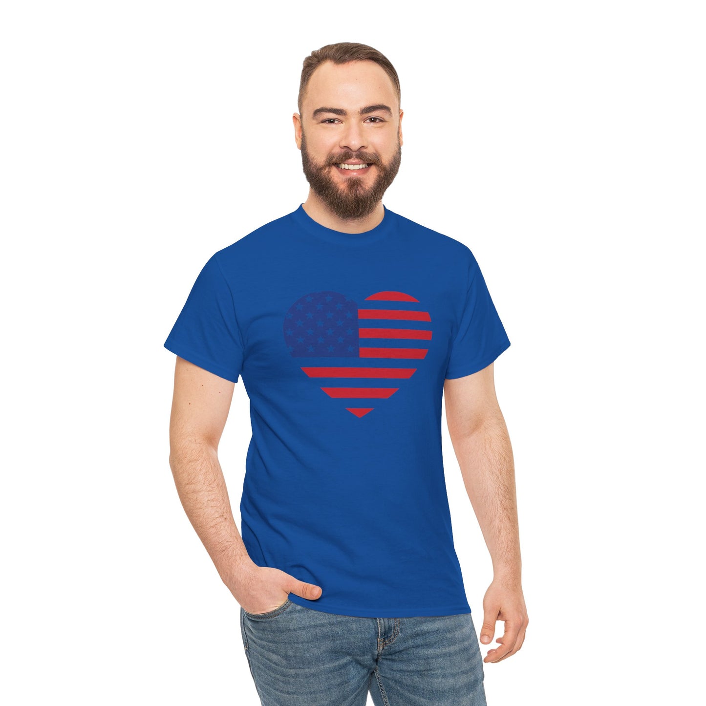 Princess Grace  Patriotic Heart Unisex Heavy Cotton Tee  Celebrate Freedom in Style