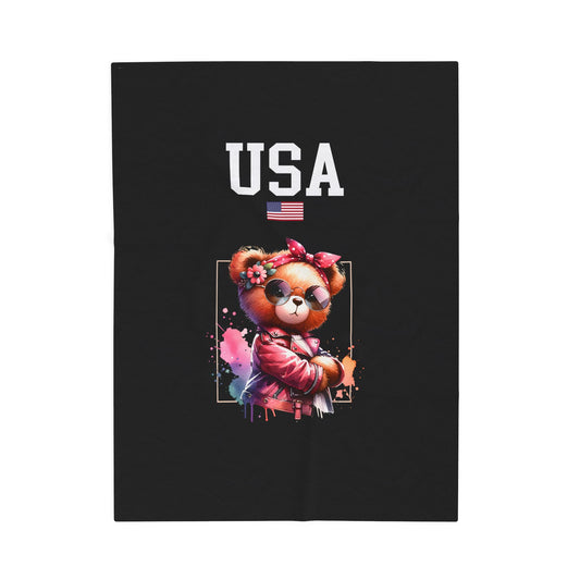 Princess Grace  TEAM USA  Velveteen Plush Blanket