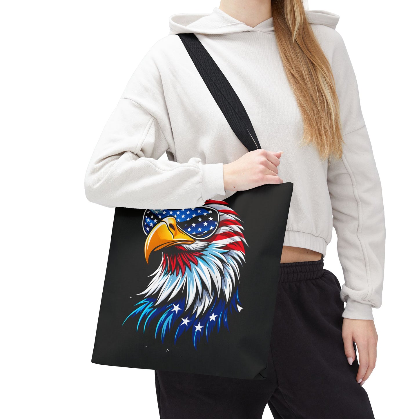 Princess Grace  Patriotic Eagle Tote Bag USA Flag Design, Perfect for Independence Day & Everyday Use