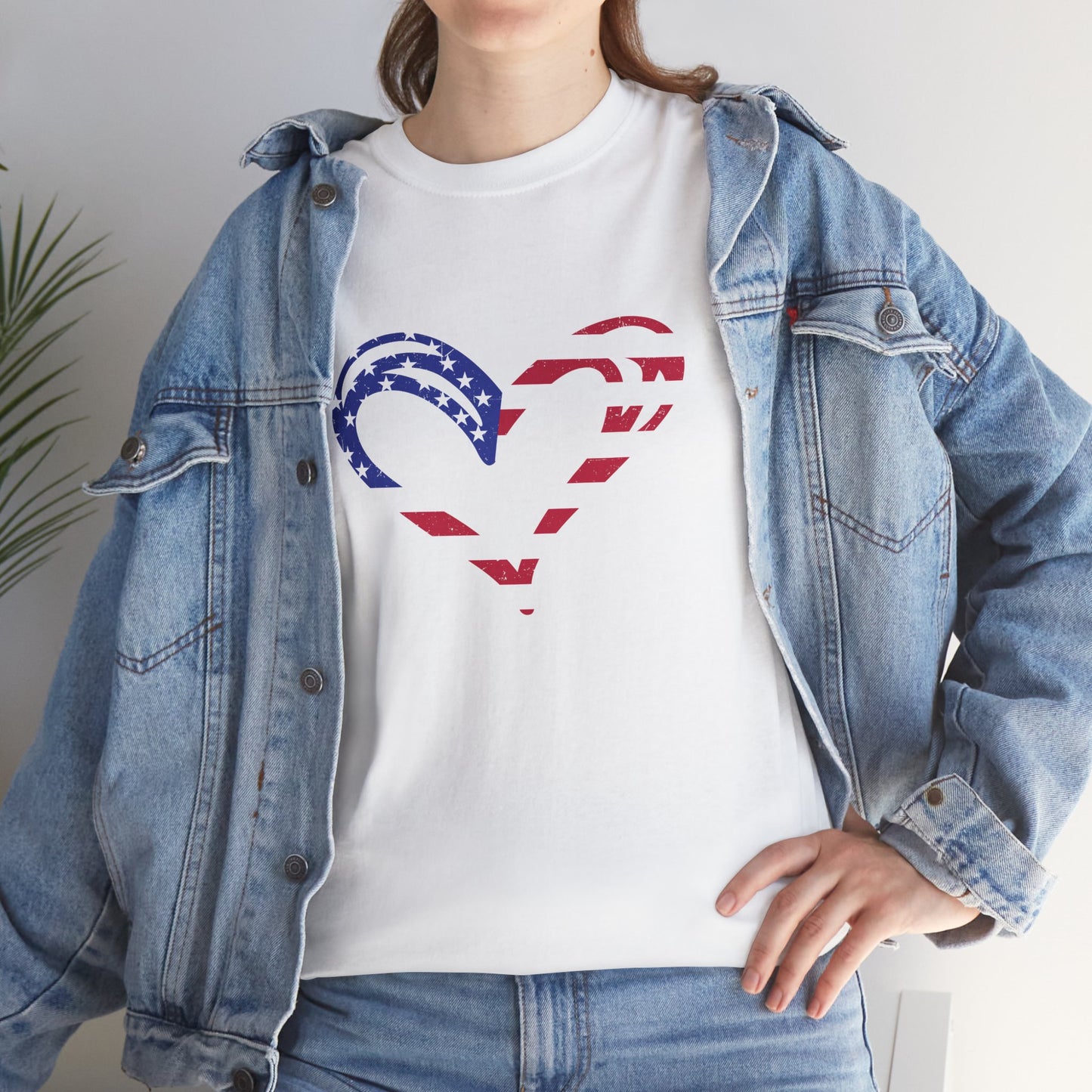 Princess Grace  Patriotic Heart Unisex Heavy Cotton Tee