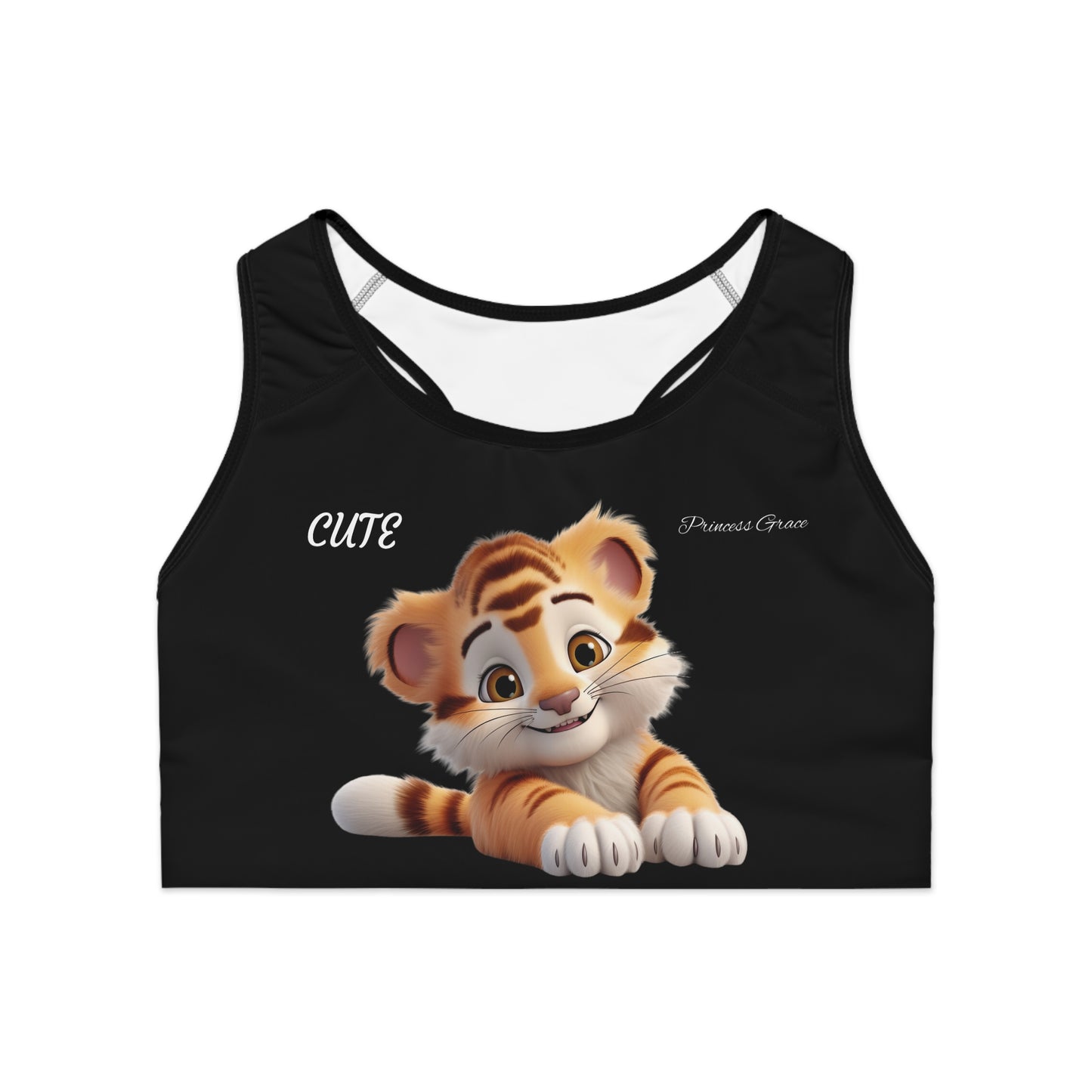 Princess Grace  Cute Tiger Sports Bra for Active Women