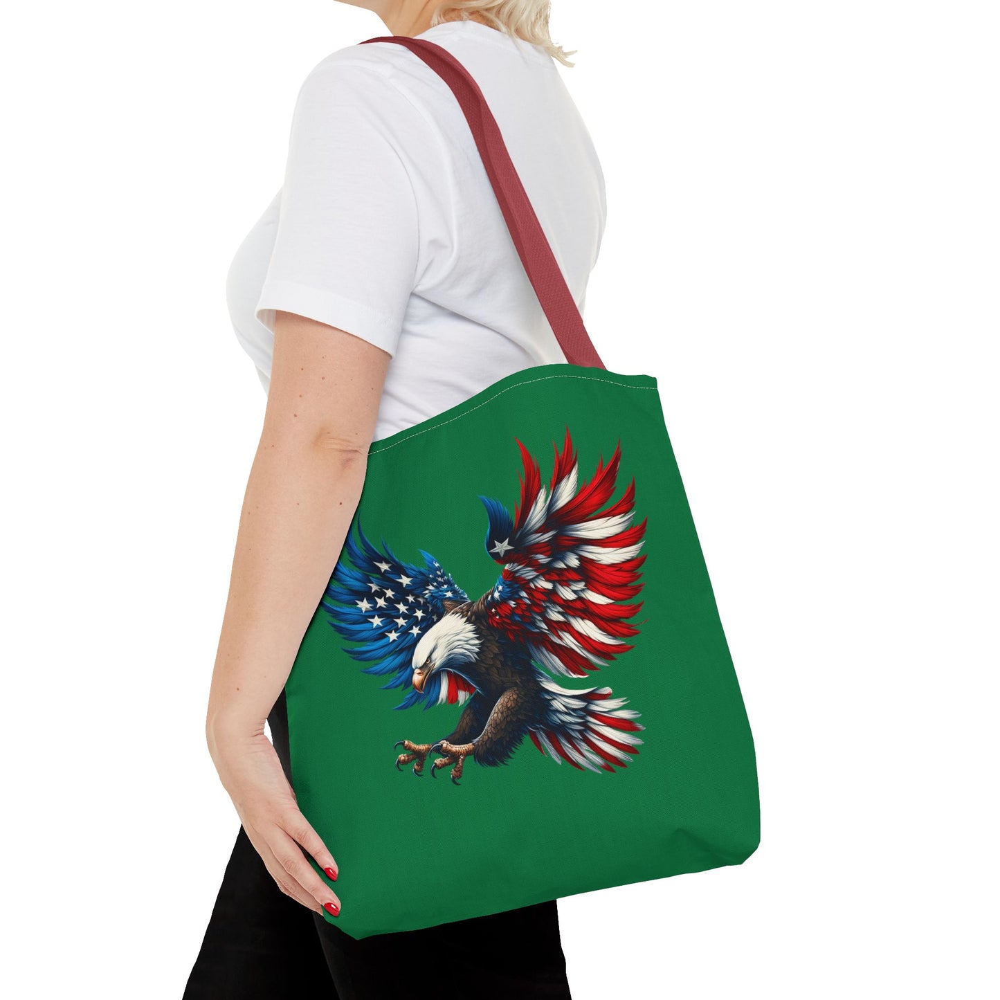 Princess Grace  Patriotic Eagle Tote Bag USA Flag Design for Independence Day