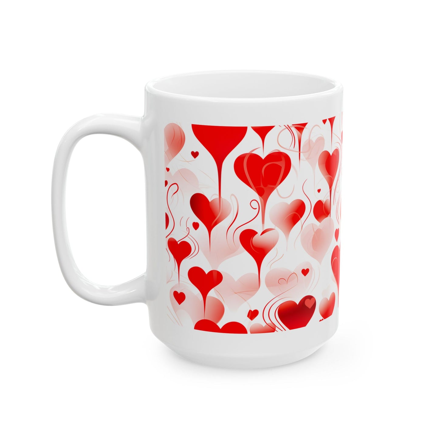 Princess Grace  Romantic Hearts Ceramic Mug  Perfect for Valentine’s Day and Love Celebrations
