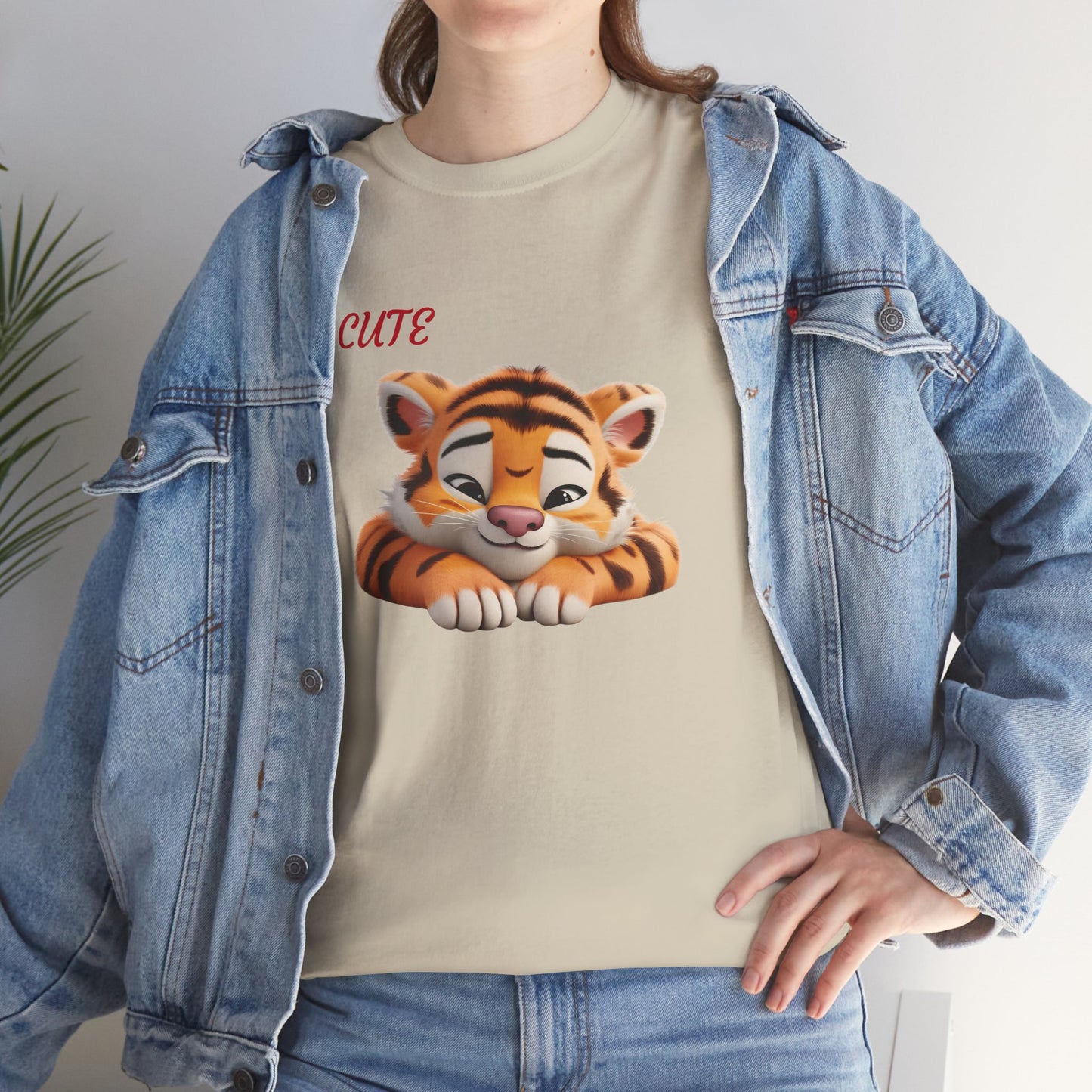 Princess Grace  Cute Tiger Graphic Unisex Heavy Cotton Tee  Perfect for Animal Lovers and Everyday Comfort