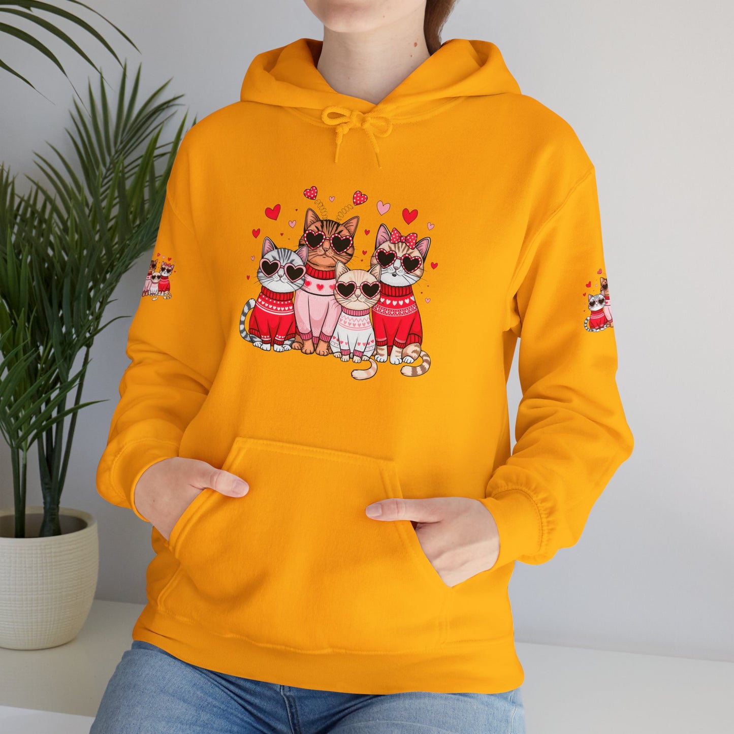 Princess Grace  Cute Cat Lovers Hoodie with Heart Design