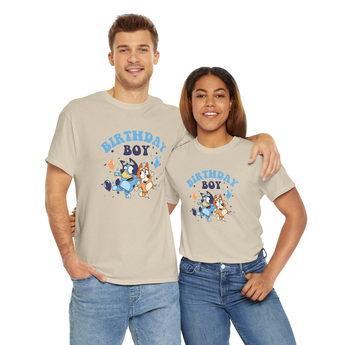 Princess Grace  Bluey  Birthday Boy Unisex Heavy Cotton Tee  Fun Celebration Shirt for Kids