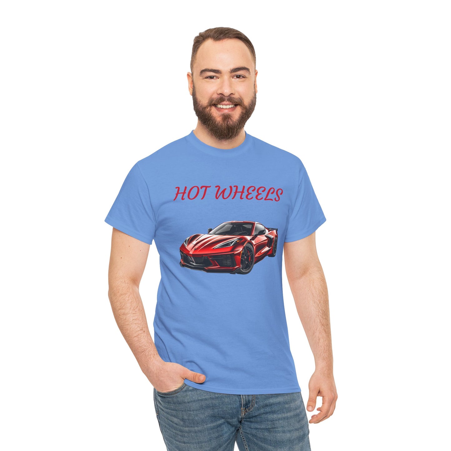 Princess Grace Red Corvette Unisex Heavy Cotton Tee Hot Wheels Racing Graphic Tee for Car Enthusiasts