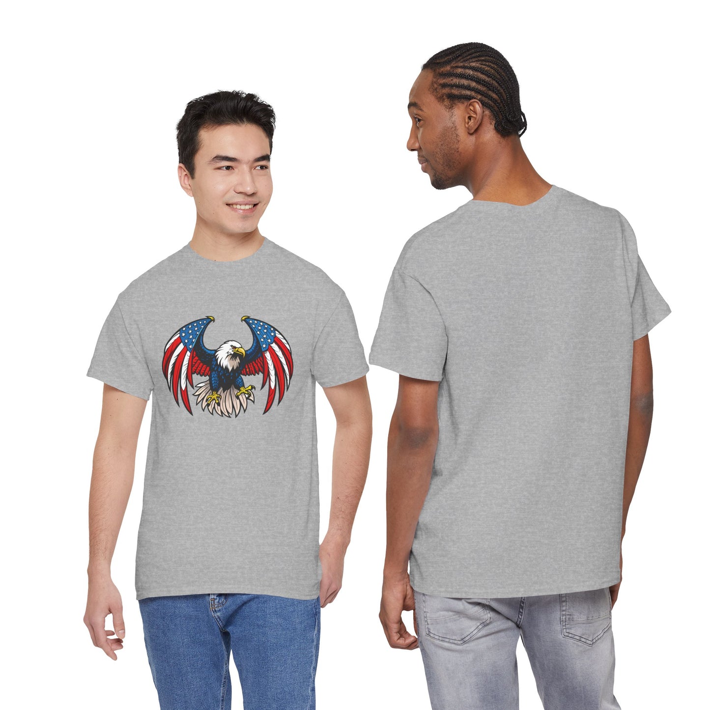 Princess Grace  Patriotic Eagle Unisex Heavy Cotton Tee 4th of July Graphic T-Shirt